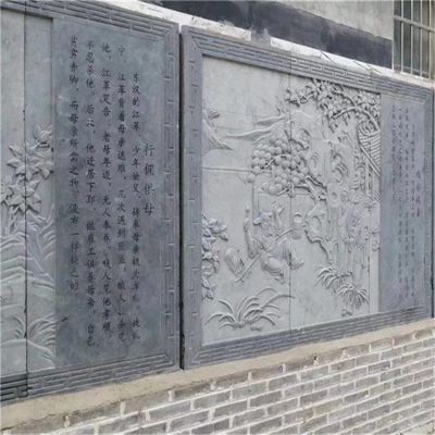 中式浮雕建筑墻雕花鳥壁畫磚雕景區戶外圍墻壁畫