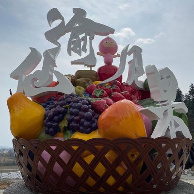 旅游景區(qū)裝飾雕塑 農業(yè)園公園 彩繪仿真創(chuàng)意水果玻璃鋼雕塑