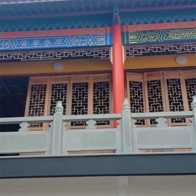 青石雕刻欄板 寺院建筑陽臺(tái)防護(hù)欄桿