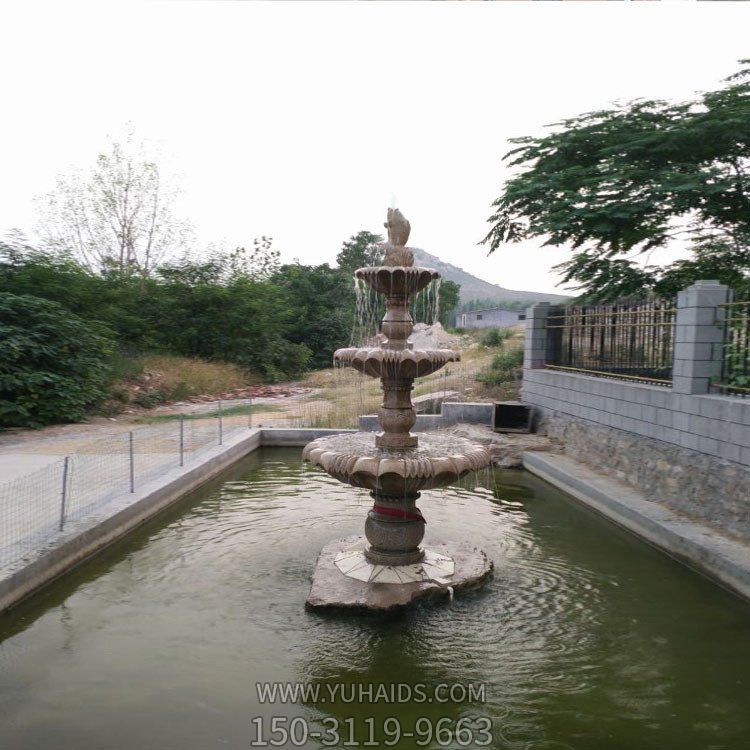 大理石石雕戶外園林大型噴泉水景多層雕塑