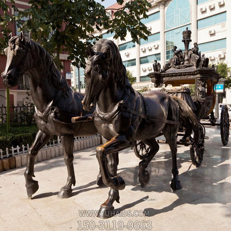 玻璃鋼仿銅馬車動物 景觀園林模型雕塑