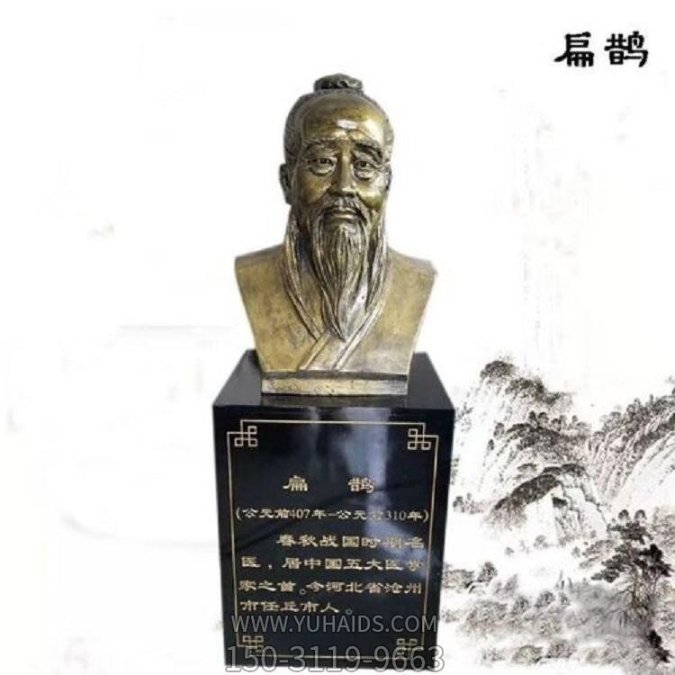 醫學院玻璃鋼仿銅胸像古代名醫雕塑