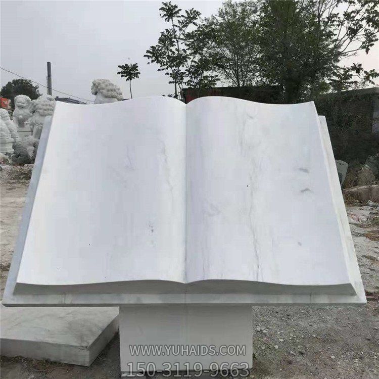 廣場(chǎng)擺放大型大理石書本校園雕塑