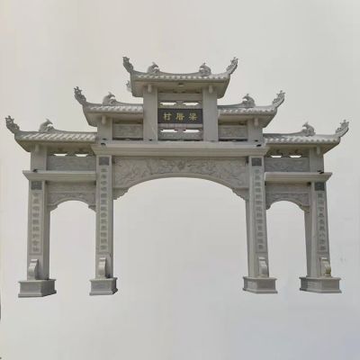 天然石材雕刻仿古建筑新中式門(mén)牌坊