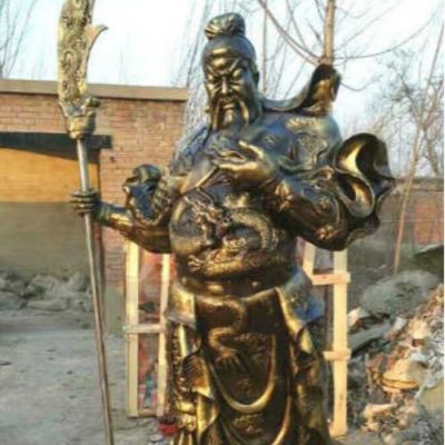 銅雕寺廟宗教大型武財神關公雕塑擺件