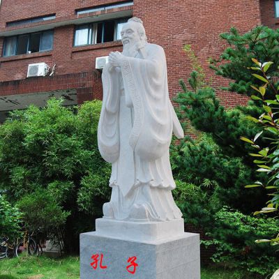 校園孔子像，漢白玉大理石石刻孔子