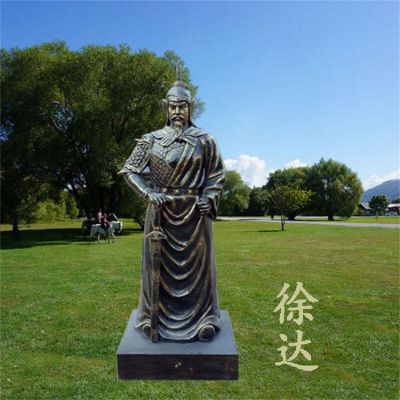 玻璃鋼仿銅明朝開國軍事統帥徐達雕像學院廣場擺件