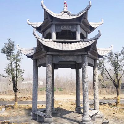 青石仿古建筑復(fù)頂園林戶外擺放涼亭