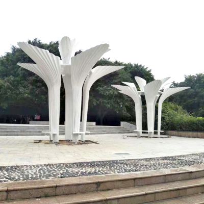 廣場公園玻璃鋼扇形創意休閑區涼亭