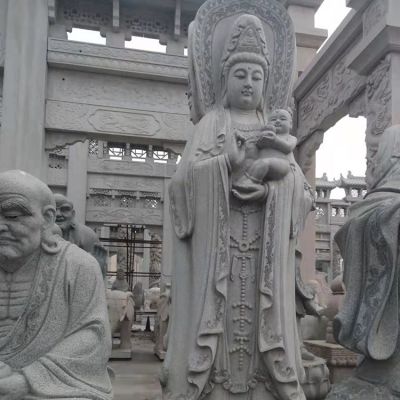 大理石石雕景區寺廟送子觀音雕塑