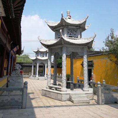 寺院擺放仿古建筑青石雕刻二層中式涼亭